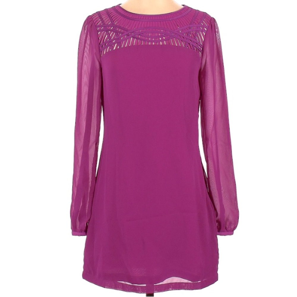 Ted Baker London LS Dress 4 (US 10) NWOT Purple Timeless Luxury Wedding Date
